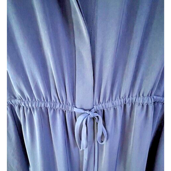 New VINCE Womens Medium M Long Blue Maxi Dress Long Sleeve V-Neck Retail $425 - Picture 8 of 12